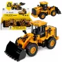 LEAN TOYS Construction Vehicle Excavator With Movable Bucket Lights Sounds Yellow 1:43