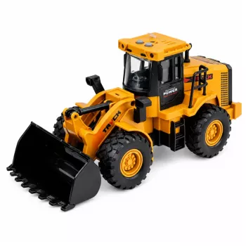 LEAN TOYS Construction Vehicle Excavator With Movable Bucket Lights Sounds Yellow 1:43