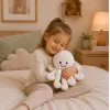 LEAN TOYS Plush Octopus Stuffed Animal with Elastic Tentacles, White, 30 cm