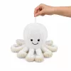 LEAN TOYS Plush Octopus Stuffed Animal with Elastic Tentacles, White, 30 cm