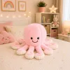 LEAN TOYS Plush Octopus Cuddly Toy with Elastic Tentacles Pink 50 cm