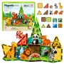 LEAN TOYS Magnetic Construction Blocks Wild Animals Jungle ZOO 27 pcs