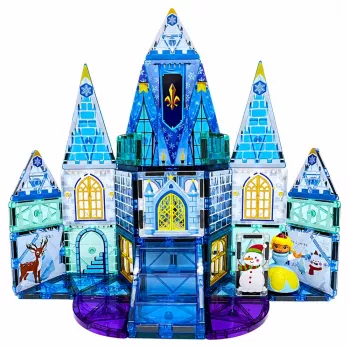 LEAN TOYS Magnetic Construction Blocks Ice Princess Castle Blue 47 pcs