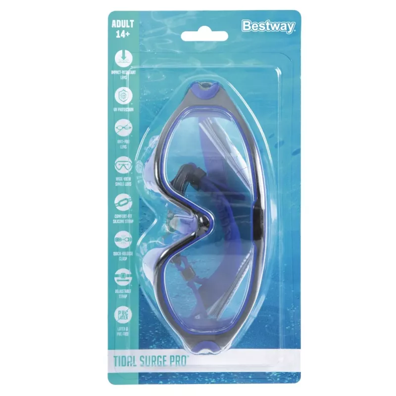 Bestway 32114 Adjustable Black and Blue Swimming Goggles