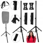 DNA Professional DNA BOX2 Set Bag Speaker Tripod Stand Pair with Carry Case, 35 mm Pole, 100-180 cm Height, 30 kg Load, Black