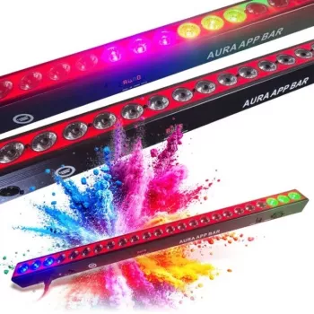 LIGHT4ME AURA APP BAR Decorative LED Light Bar with Bluetooth App Control, 16 RGB LEDs, Music Sync, USB-C, Black