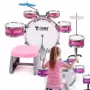 SUPRIMO K-DRUMS 3 Pink Children's Drum Set with Stool and Sticks