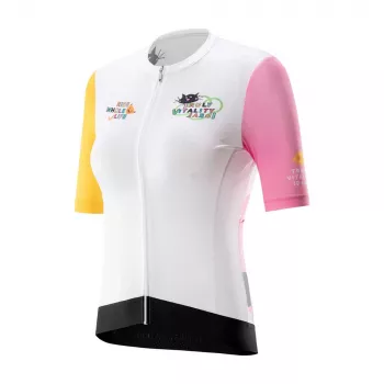 ROCKBROS Women's Cycling Jersey with Graphic Print, White, Size M