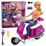 LEAN TOYS Anlily Traveler Doll on Scooter with Glasses, Phone Holder and Accessories