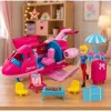 LEAN TOYS Foldable Plane for Dolls Travel Set with 8 Accessories, Pink, 9 Pieces