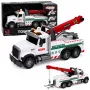 LEAN TOYS Construction Truck with Adjustable Crane Lights Sounds White 1:14