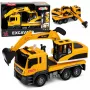 LEAN TOYS 1:14 RC Excavator Truck with Movable Bucket, Lights, Sounds – Yellow