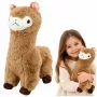 LEAN TOYS Plush Alpaca Llama Stuffed Animal Soft Fur Beige 38 cm