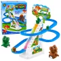 LEAN TOYS Track Dinosaur Slide Moving Stairs Figures Lights Sounds