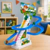 LEAN TOYS Track Dinosaur Slide Moving Stairs Figures Lights Sounds