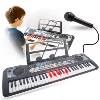 MQ 6119L 61-Key Portable Electronic Keyboard with LED Display, 128 Tones, 128 Rhythms, Recording and Lesson Functions, Black