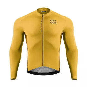 ROCKBROS Men's Road to Sky Long Sleeve Cycling Jersey - Yellow, Size L