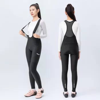 Rockbros Women's Cycling Bib Shorts YDCK005 TVI with Padding, Black, Size M