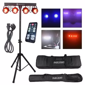 LIGHT4ME LED BAR COB PAR 4x30W RGB LED PAR Can with Stand and Cover