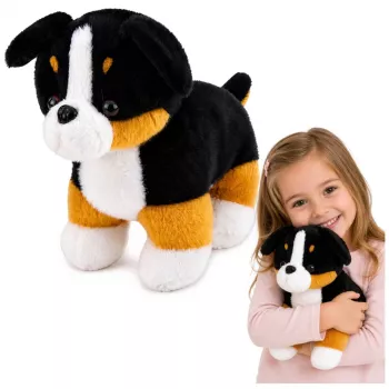 LEAN TOYS Plush Soft Dog Cuddly Toy Bernese Mountain Dog 30x30 cm