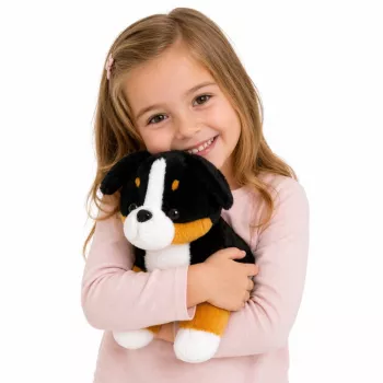LEAN TOYS Plush Soft Dog Cuddly Toy Bernese Mountain Dog 30x30 cm