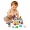 LEAN TOYS Wooden Montessori Educational Sorter on Wheels Shapes and Numbers