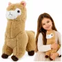 LEAN TOYS Plush Alpaca Llama Plush Toy Cuddly Toy Soft Fur Cream 38 cm