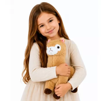 LEAN TOYS Plush Alpaca Llama Plush Toy Cuddly Toy Soft Fur Cream 38 cm