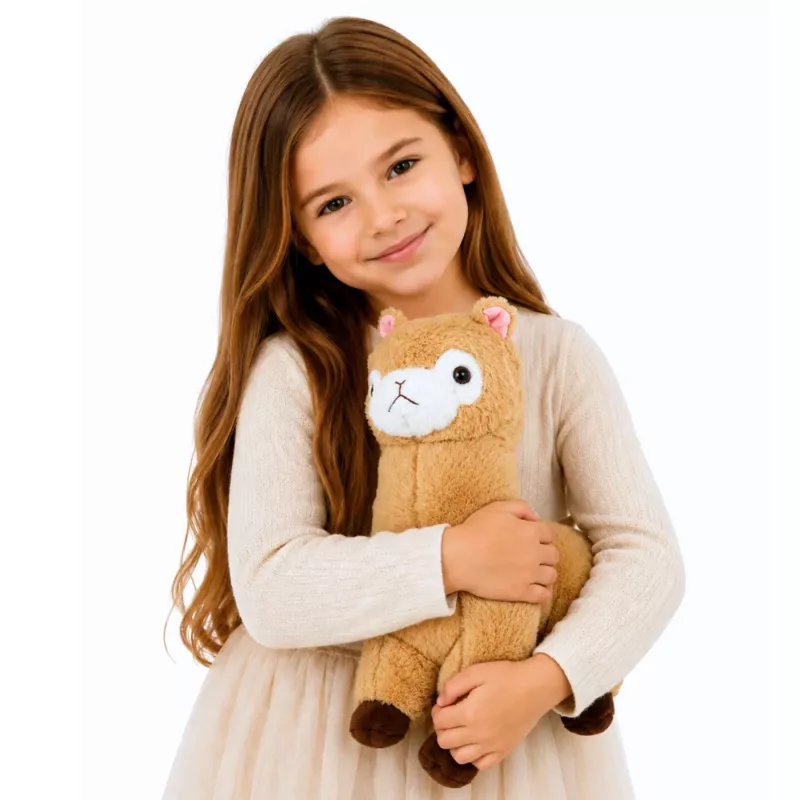 LEAN TOYS Plush Alpaca Llama Plush Toy Cuddly Toy Soft Fur Cream 38 cm