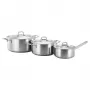 Fiskars Set of Pots 1.5/3/5L Stainless Steel Cookware Set with Glass Lids, Induction Ready, 6 Pieces