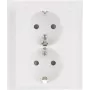 Busch-Jaeger SCHUKO Double Socket Outlet 202 EUJB-84, Alpine White, Flush-Mounted, 2 x Type F, 16 A