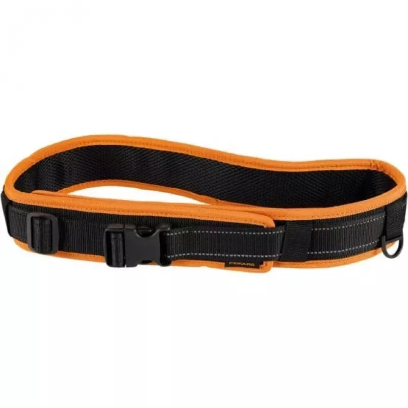 Fiskars Functional Form Tool Belt with Quick-Release Buckle, Adjustable Waist up to 120 cm, Durable Water-Repellent Polyester, Multiple Pockets and Loops, Black/Orange