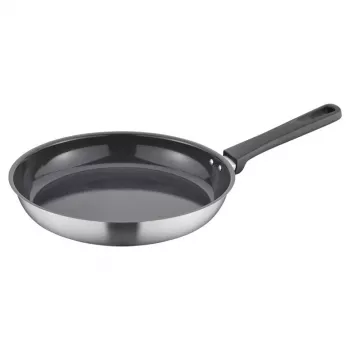 Fiskars Essential Frying Pan 28 cm – Aluminium Non-Stick with Thermo-Spot, Bakelite Handle, All Hobs except Induction