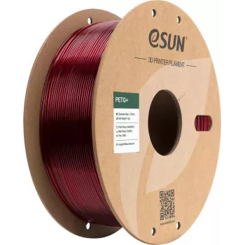 ESUN PETG+ 1.75mm Translucent Red 1kg Paper Spool