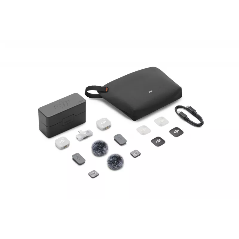 DJI Mic Mini 2 Wireless Microphone System (2 TX + 1 Mobile RX + Charging Case), White