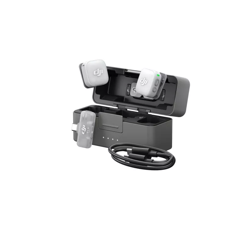 DJI Mic Mini 2 Wireless Microphone System (2 TX + 1 Mobile RX + Charging Case), White