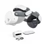 BOBOVR M3 Pro+ Battery Head Strap with 6500 mAh Battery and Charging Dock for Meta Quest 3/3S - White