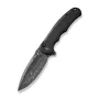 CIVIVI Button Lock Folding Knife with Black Damascus Blade and Aluminum Handle