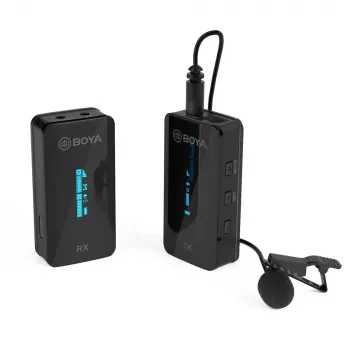 BOYA BY-XM6-S1 2.4GHz Wireless Microphone System with Lavalier Mic for Cameras, Smartphones, and Computers