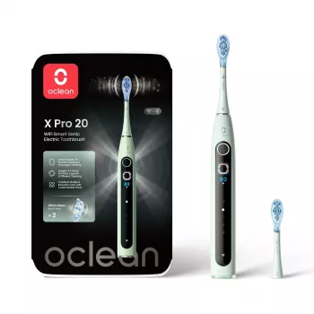 Oclean X Pro 20 Smart Sonic Electric Toothbrush, Mint Green, Bluetooth, 42,000 VPM, with 1 Brush Head