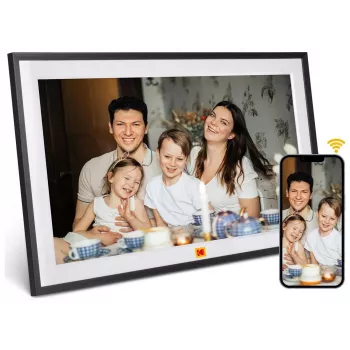 KODAK RCF-1561P 15.6 inch Full HD Wi-Fi Digital Photo Frame with IPS Touchscreen, 16GB Storage, App Control, Black