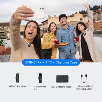 BOYA BY-V4U USB-C Wireless Clip-On Microphone System