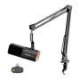 MAONO PD100WS Dynamic Microphone (Black) - USB-C/XLR, Cardioid, 24-bit/48kHz, All-Metal with Desktop Stand