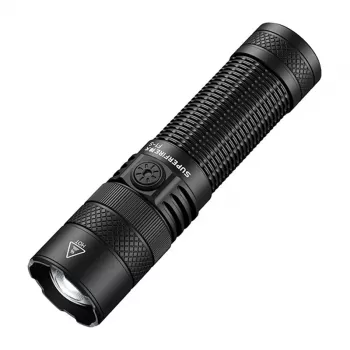 SUPERFIRE F1-S 1500 Lumen Rechargeable LED Flashlight with Telescopic Zoom, 5 Modes, IP44, Black