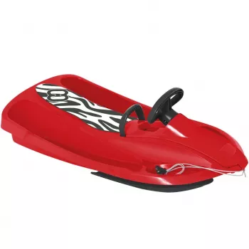 Hamax Sno Zebra Red/Black Nartosans Snow Racer Sled with Steering Wheel and Hand Brake