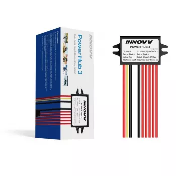 INNOVV Power Hub 3 - Waterproof 12V Power Splitter for 5 Devices with Battery Protection and Fuses