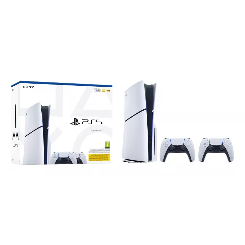 Sony PlayStation 5 Slim Disc Edition 1TB Console - White & Black