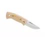 Helle Berget Fixed Blade Knife 100mm Sandvik 12C27 Drop Point, Beige Canvas Micarta Handle, Full Tang, Leather Sheath, 220mm Overall