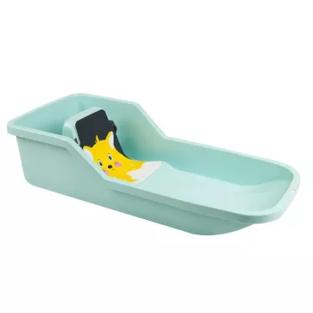HAMAX Baby Bob Mint Sled 501032 – Cold-Resistant HDPE Baby Sled with 3-Point Harness, Pull Rope, up to 20 kg