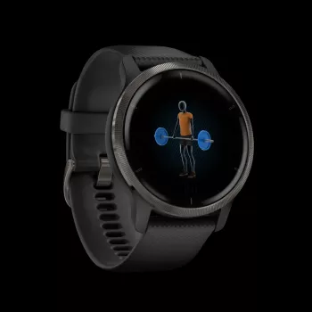 Garmin Venu 2 45 mm Smartwatch with Silicone Band - Black